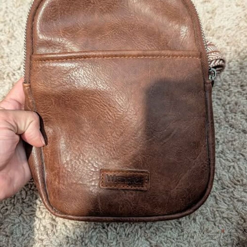 Wrangler Brown Faux Leather Sling Bag & Wallet